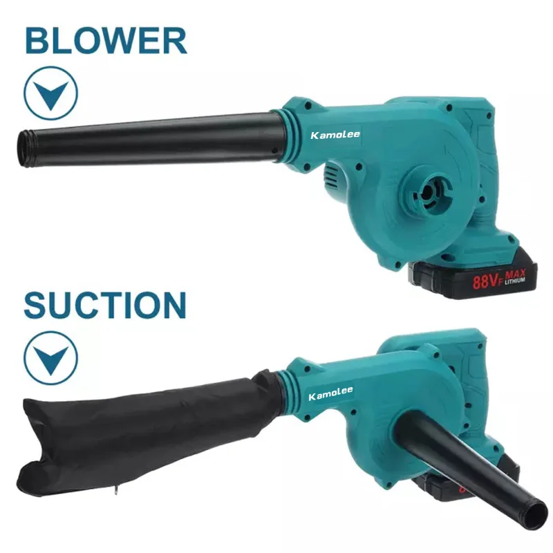 Kamolee 20000rpm 18V 5.0Ah Cordless Electric Air Blower & Suction Garden Home Car Computer Blowing Dust Hand Operat Power Tool