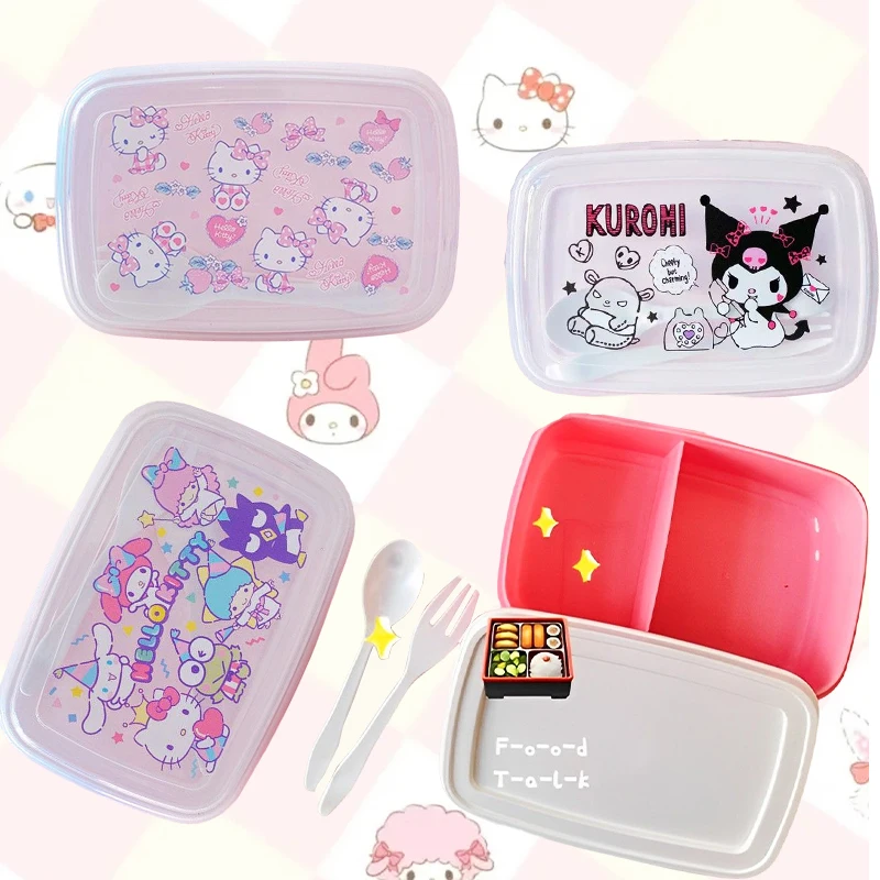 Kawaii Anime Bento Box Sanrioed My Melody Kuromi Cute Cartoon Stainless  Steel Square Lunch Box for Children Adults Birthday Gift - AliExpress