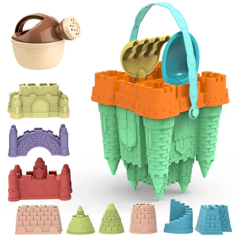 Beach Castle Bucket Play Sand Set Toys Sand Scoop Children Summer Toys Sand Toys Sand Box for Kids Outdoor Family Funny Gifts 4