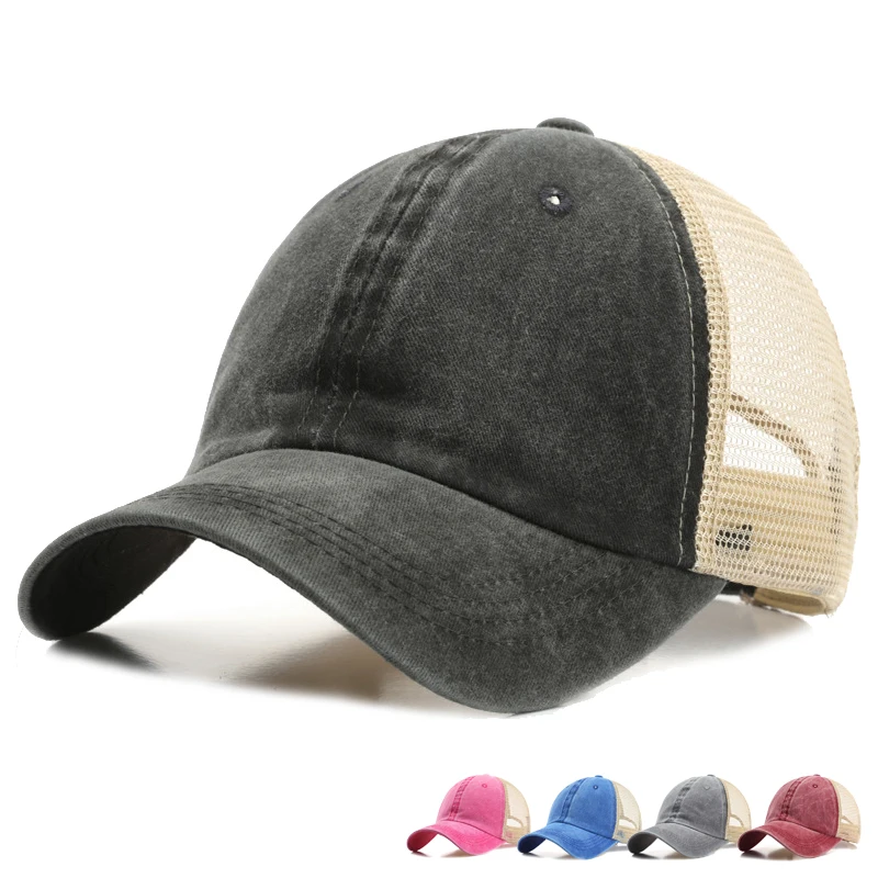 Baseball Cap Breathable Mesh Trucker Hat Adjustable Unisex Hat_voghion.com
