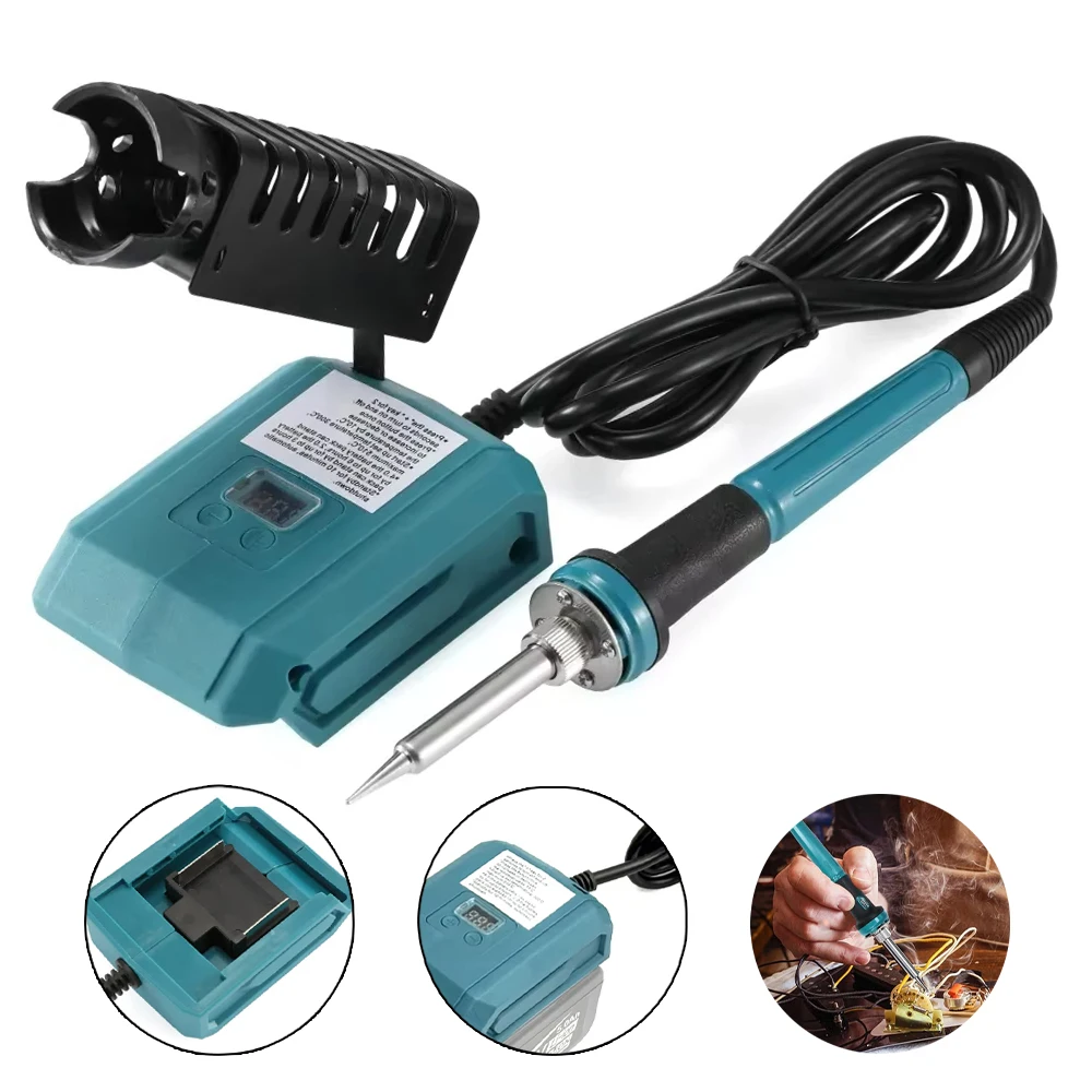 For Makita 18V 20V Battery 60W Cordless Soldering Iron Power Tool, Adjustable Temperature 300 to 500 degree Celsius