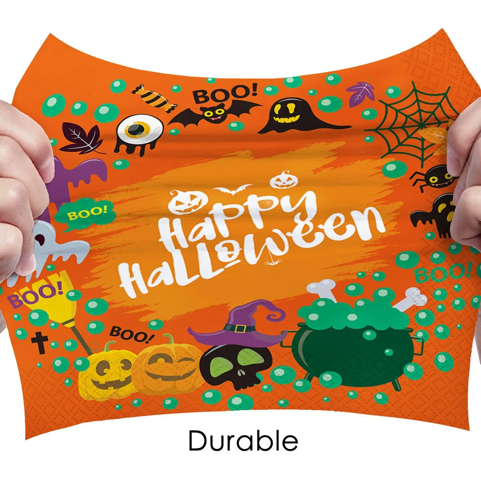 20 sheets Decorative Paper Napkins Halloween Multi-Purpose Ghost And Skull Napkins Eco-Friendly Bat Pumpkin For Cookies Cupcakes