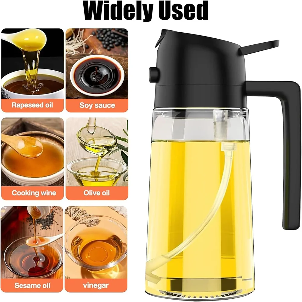 Olive Oil Sprayer Mister for Cooking 16oz/470ml Glass Oil Spray Bottle 2 in 1 Food-grade Dispenser Bottle For Kitchen oil spray bottle oil sprayer oil spray dispenser oil dispenser