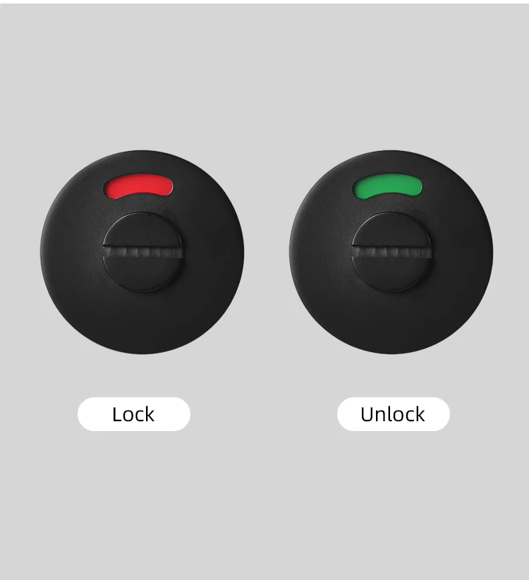 Dooroom Messing-Türschloss, schwarz gestreift, Daumenknopf, Design, Privatsphäre mit Identifikationsmarkierung, Badezimmertür-Hardware, Türschlösser – Detail 9