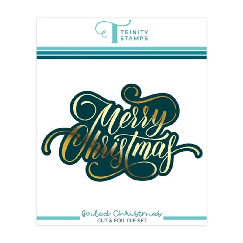 

New 2023 Foiled Christmas Sentiment Metal Cutting Dies Hot Foils Scrapbooking For Paper Making Embossing Frame Card no Stamps