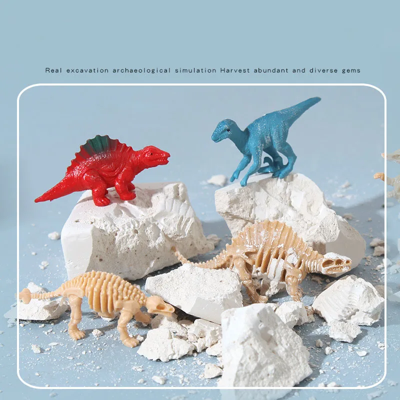 Dinosaur Fossil Archaeological Model Toys Kids Digging Ore Girls Seeking Gems Boys Knocking Smash Gypsum Treasure Surprise Box