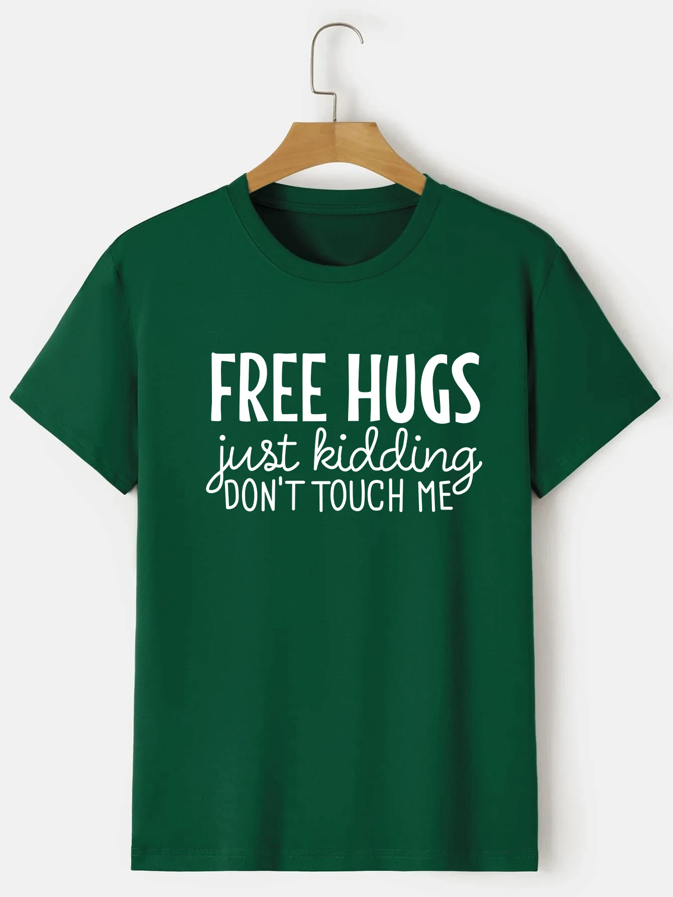 Herre-T-skjorte med bokstavtrykk og ensfarget motiv, bestselgere_voghion.com