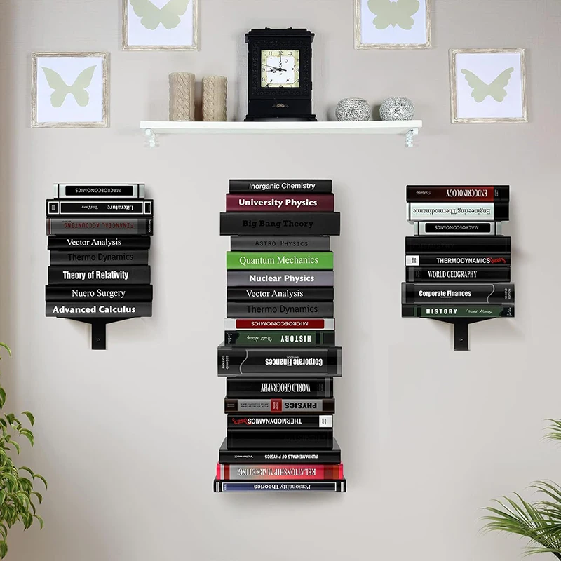 Librerie da parete Mobili per soggiorno Scaffali per librerie Organizzatori multifunzione moderni in metallo Scaffale per libri Design creativo - immagine 2
