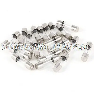 

20 Pcs 5mm Dia 20mm Length Fast Blow Clear Glass Fuse 10A 250V