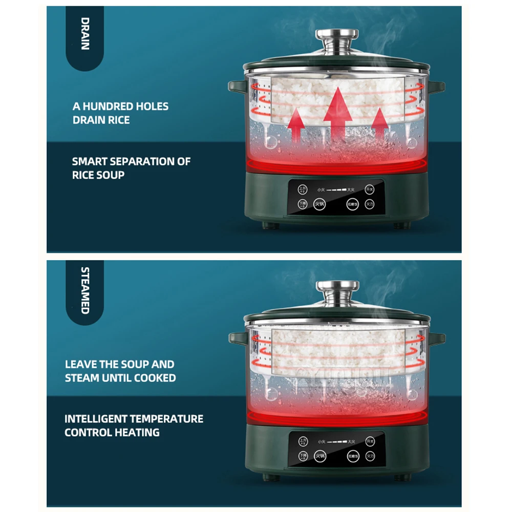 Lifting Electric Hot Pot Household Intelligent Low Sugar Rice Cooker Multi-Purpose Cooking Pot 5