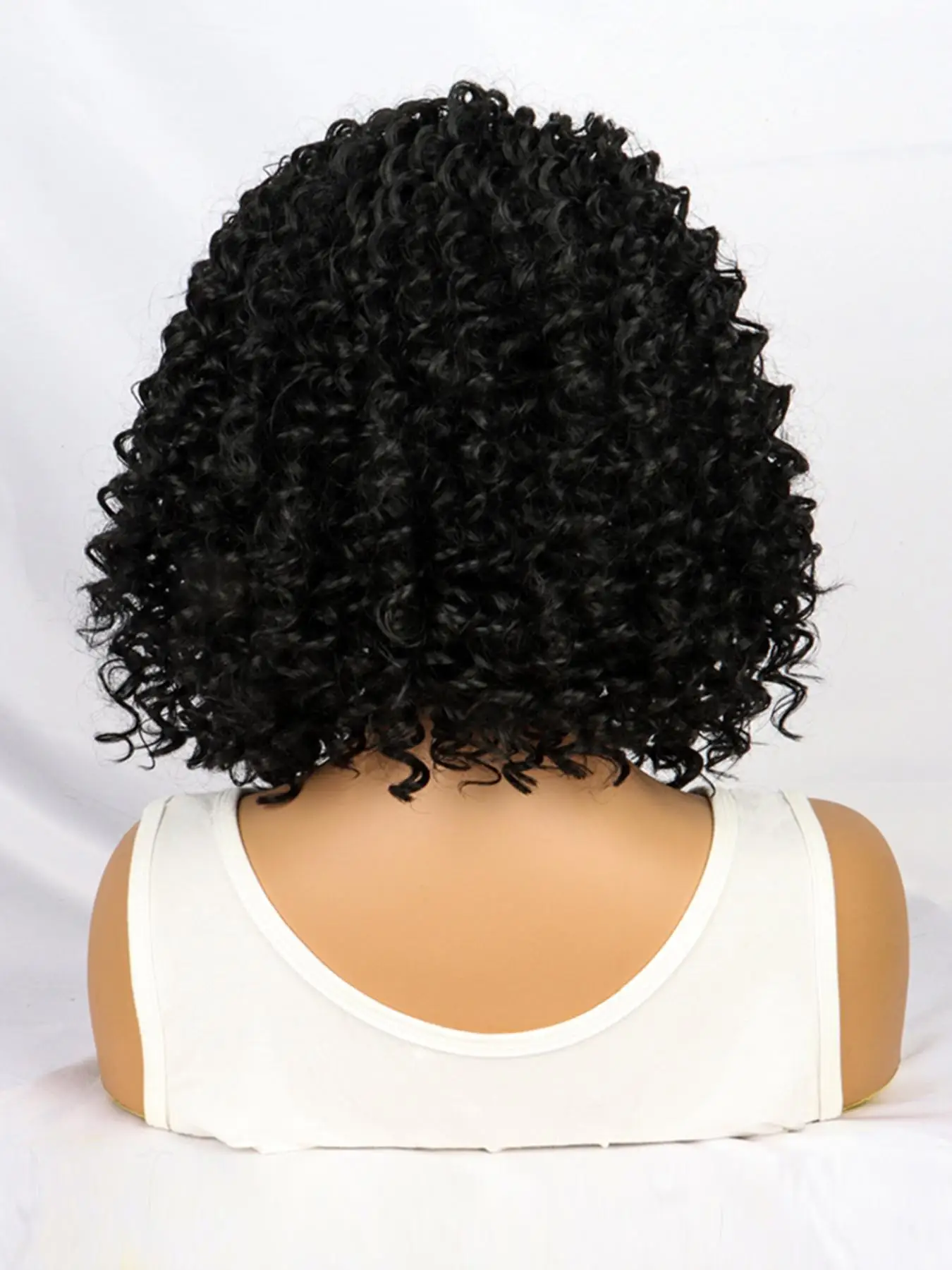 Synthetic Kinky Curly Black Wig for Women Daily Party Use