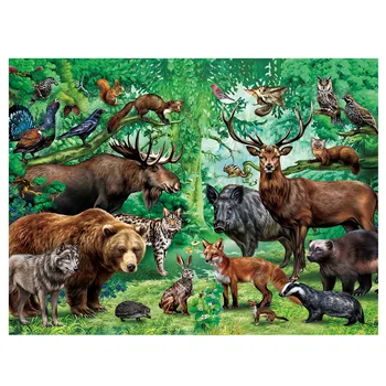 Puzzles for Kids Ages, Double Sided 100 Piece Puzzles, 2 in 1 Puzzle, Wild Animals, Learning Educational Jigsaw Puzzles Toys 1