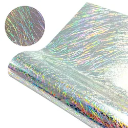 Glitter Heat Transfer Vinyl Sheet - 20x25cm Iron - On for DIY Projects and Home Decor (Striped Silver)