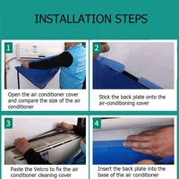 Couvercle de nettoyage de climatisation 95/130cm, Kit de sac à eau, nettoyeur de pluie étanche pour 36000BTU AC, outils de dépoussiérage avec jeu de brosses 4