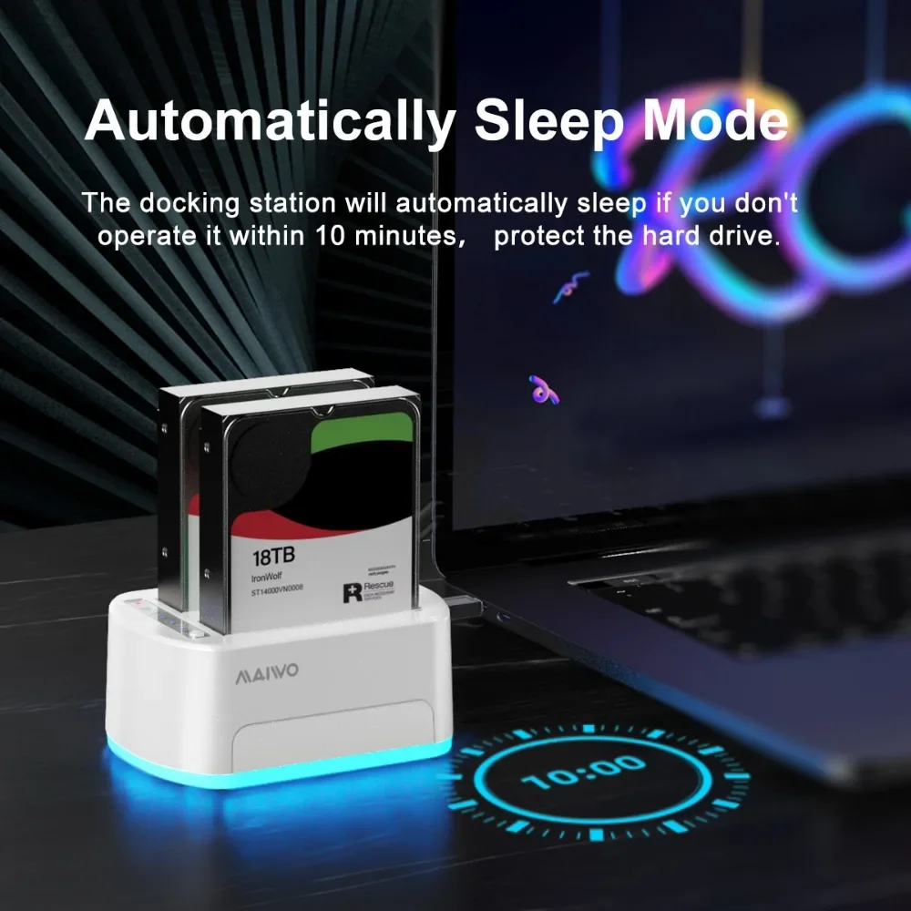 MAIWO 2.5/3.5-inch HDD Case USB3.0 To SATA Hard Drive Duplicator Docking Station for 2.5/3.5 Inch HDD SSD Support Offline Cloner