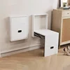 Household Folding Wall-mounted Bathroom Seats Porch Invisible Wall-mounted Shoe Changing Stool Simple Can Store Bathroom Chairs 5