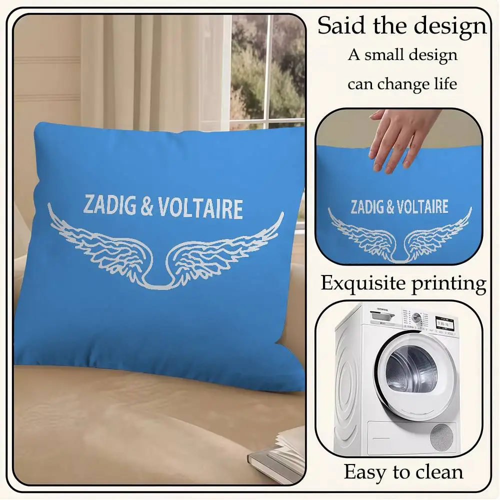 Kissenbezüge Cartoon Sofa Dekorative Heimtextilien Beidseitig Bedruckt Kurzer Plüsch Niedlicher Kissenbezug Zadig LOGO V-Voltaire – Detail 11