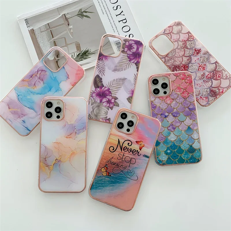 Elegant Marble Design Protective Phone Case