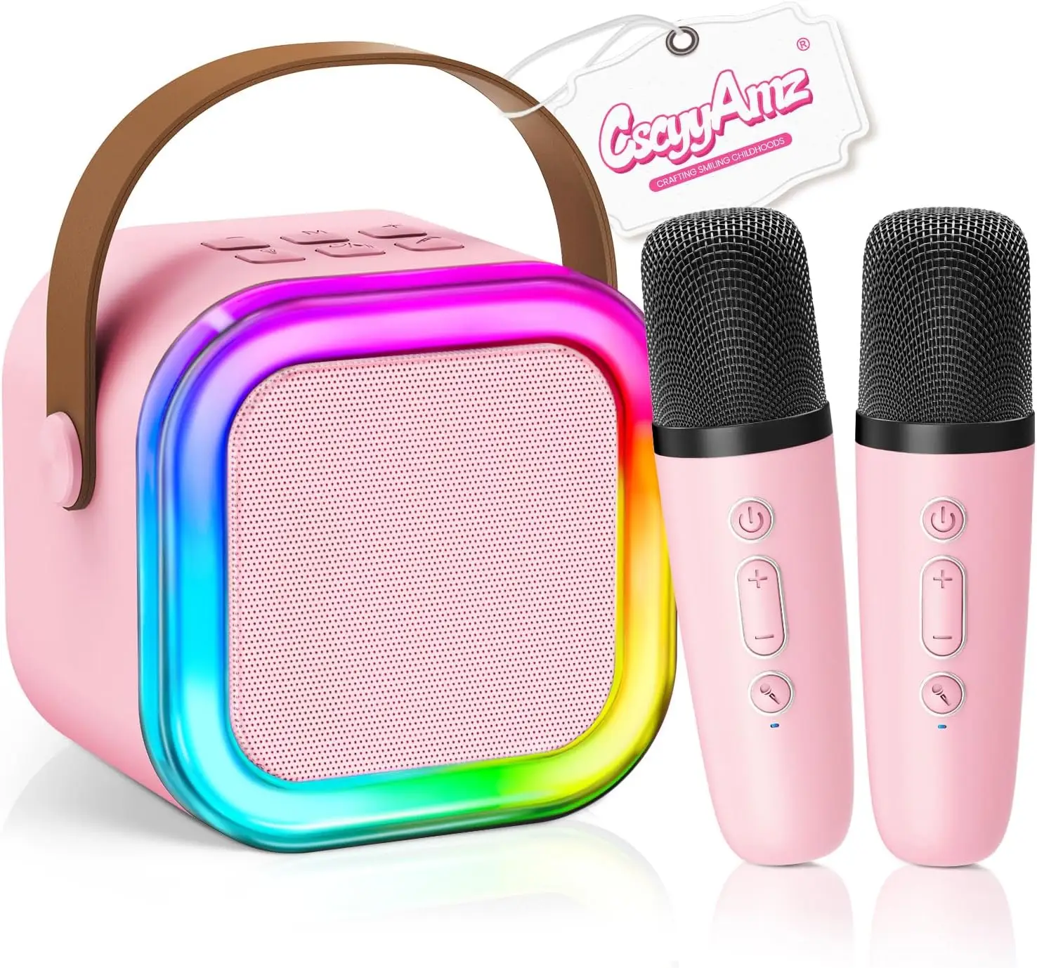 12 Pink Mini Machine, The Best Christmas Birthday Gift, Bluetooth Speaker With Wireless Microphone Player, Multiple_voghion.com