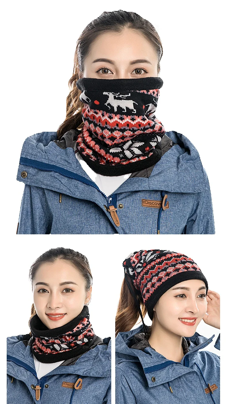 Sciarpa da ciclista per esterni con coulisse, stampata in cashmere giapponese e coreano, autunno inverno, coppia, doppio uso, copricollo_voghion.com