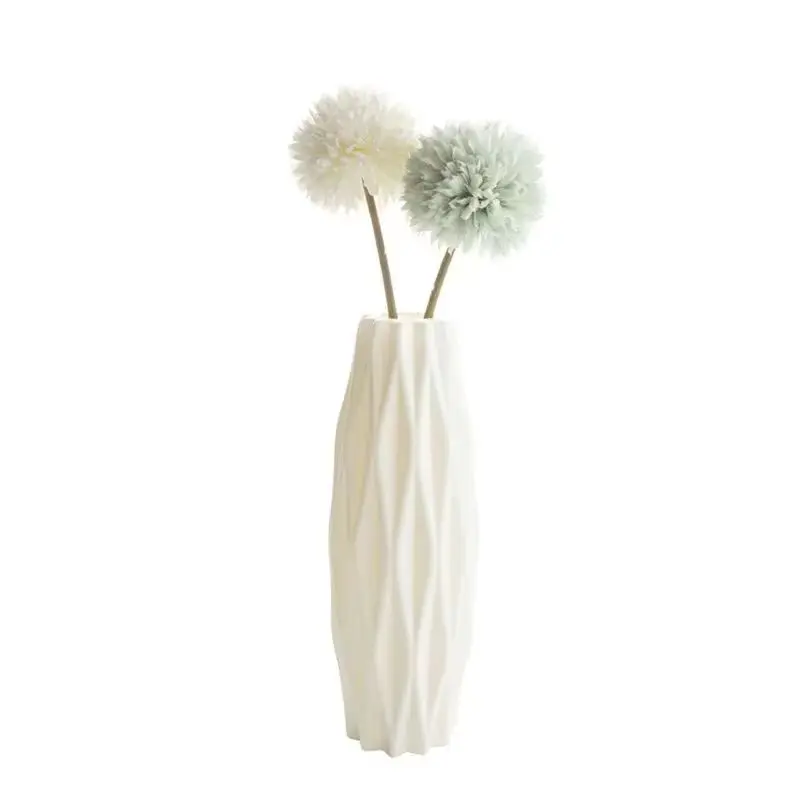 Nordic White Decorative Plastic Vase for Home and Wedding Decor