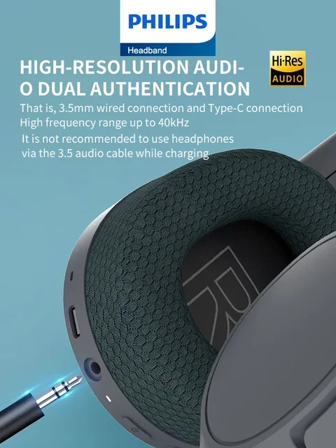 Original Philips TAH7508 Wireless Bluetooth Headset Over-ear Hood Headphones Esports Gaming Hi-Fi with HD Microphone Earphone 4 Original Philips TAH7508 Wireless Bluetooth Headset Over-ear Hood Headphones Esports Gaming Hi-Fi with HD Microphone Earphone 4
