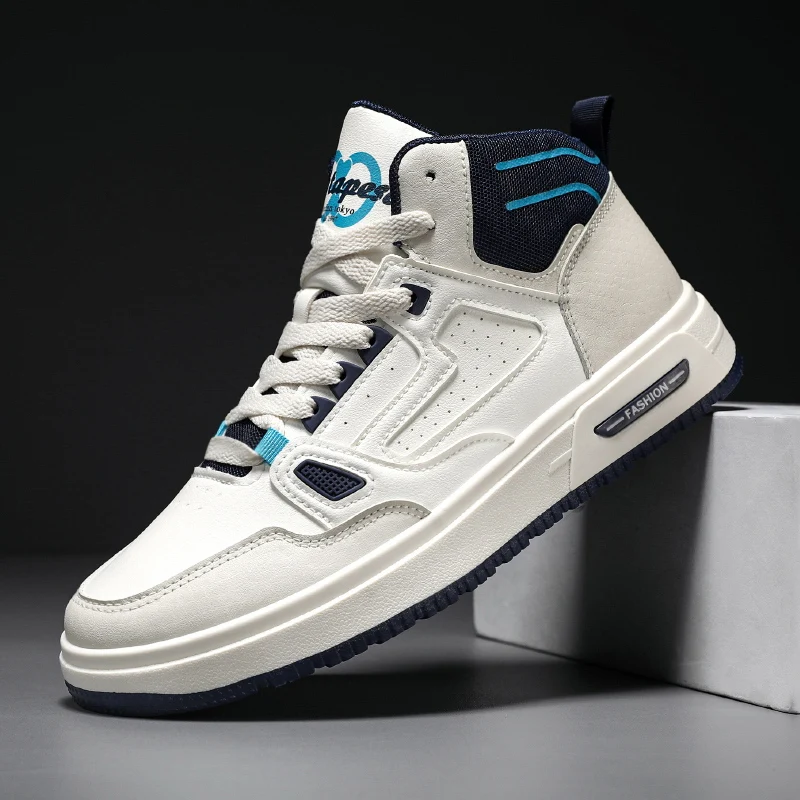 

High Top Mens Shoes New Style Fashion Casual Sneakers Men Trend Mixed Colors Skateboarding Shoes Comfortable Casual Shoes