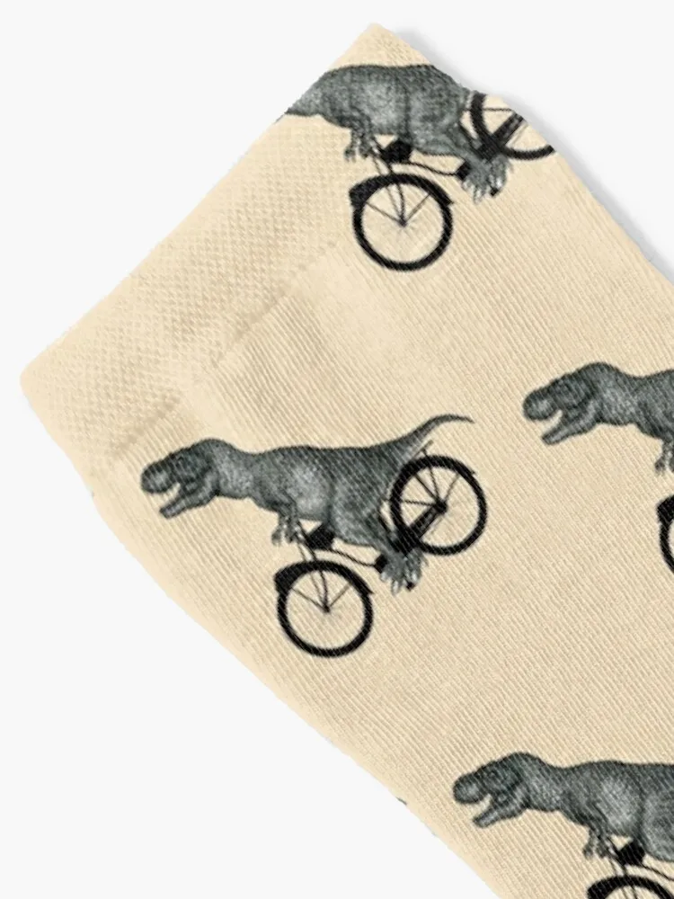Bike and t rex dinosaur silhouettes Socks hip hop socks man socks Men's Designer Man Socks Women's