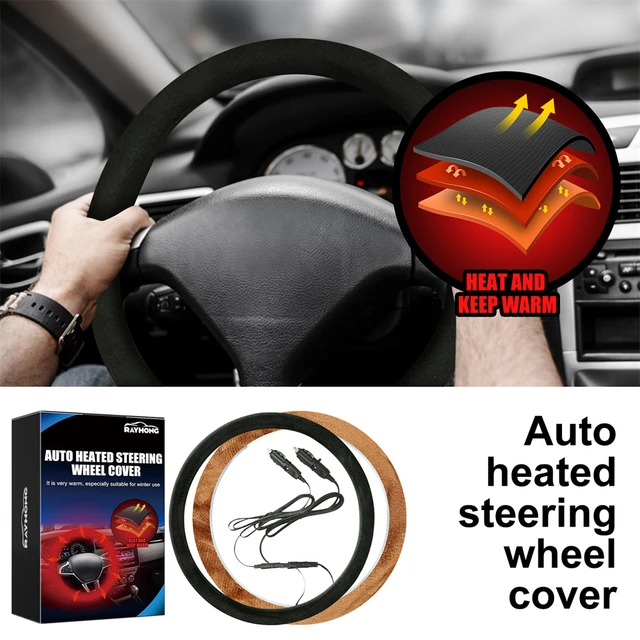 Car Heated Steering Wheel Cover Universal Winter Hand Comfy Warmer