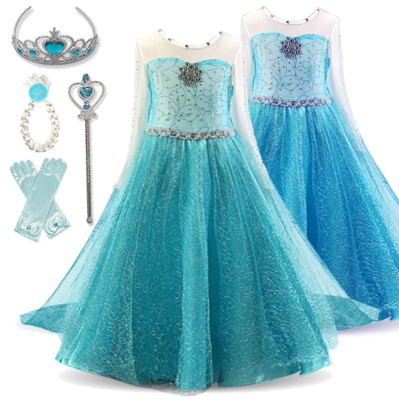 Girls dress Princess costumes for kids Cosplay Party Christmas Gift