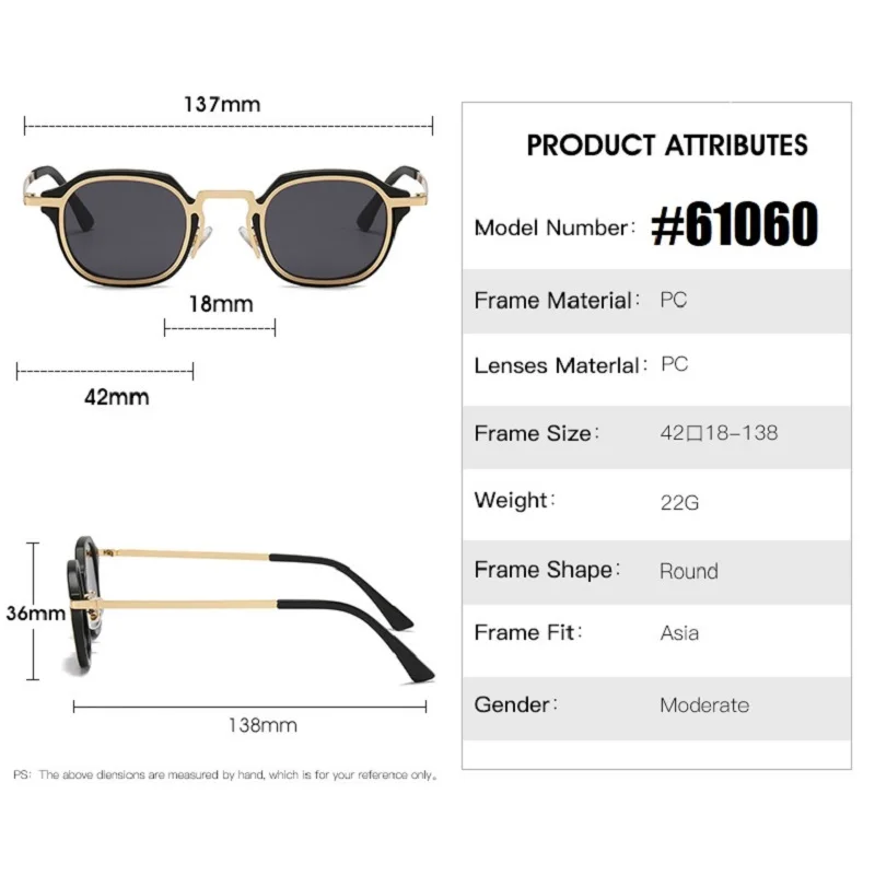 2024 New Fashion Classic Round Women Sunglasses Personalized Metal Leg Design Retro Ocean Film Men\'s Outdoor Driving Glasses