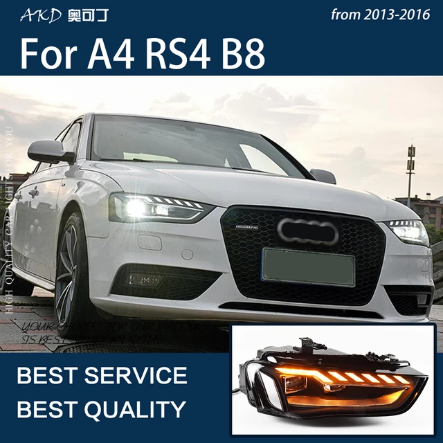 Car Lights for Audi A4 S4 2013-2016 RS4 LED Auto Headlights Assembly Upgrade A5 Style Lamp Bifocal Lens Tool Accessories - AliExpress