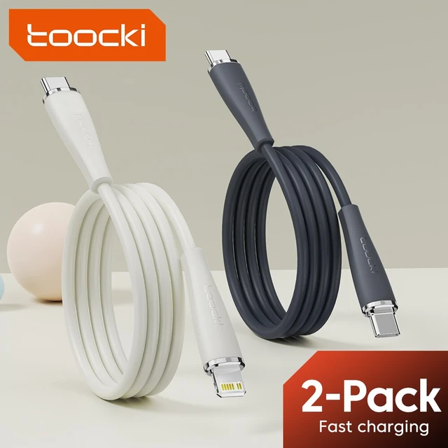 Toocki-Lot de 2 câbles USB de type C pour recharge rapide, cordon