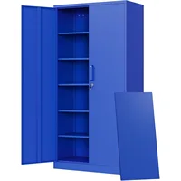 Metal Garage Storage Cabinets with Lock Door and Adjustable Shelves, Steel Tool Cabinets for Home,Warehouse Organisieren (Blue) 1