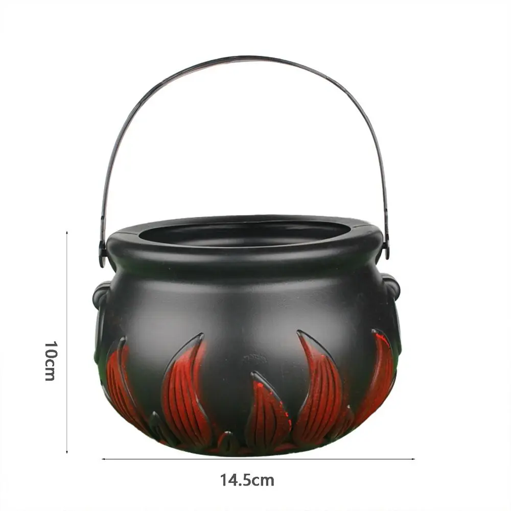 Candy Pot Plastic Witch Skeleton Candy Cauldron Bucket Kettles With Handle Halloween Party Decoration Props
