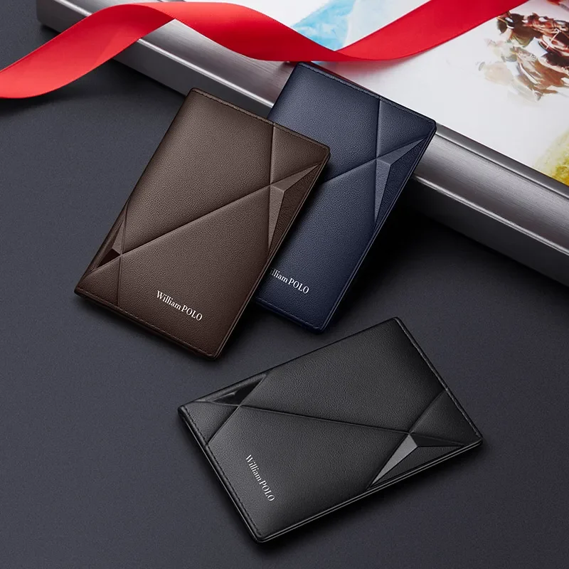 RFID Men's Card Holder Real Cowhide Document Bag Degaussing Mini wallet card holder,credit card holder,card holder,card wallet,document card wallet,wallet card bag