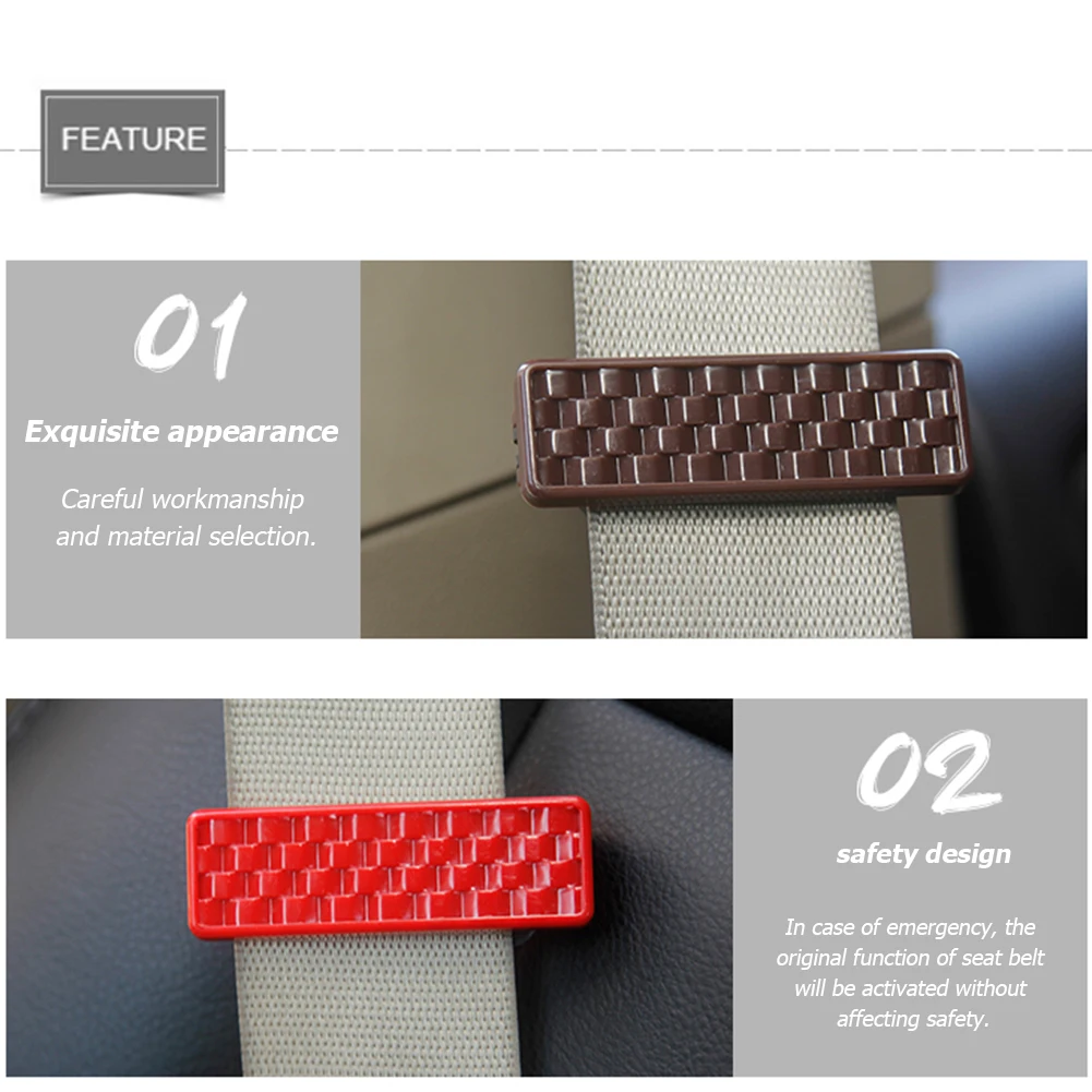 1 Pair ABS Car Seat Belt Clips Buckles Shoulder Tension Adjuster Strap Clamps