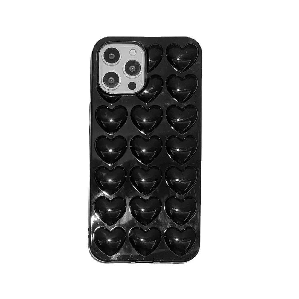 Three Dimensional Heart Electroplated Phone Case with Anti-Drop Protection