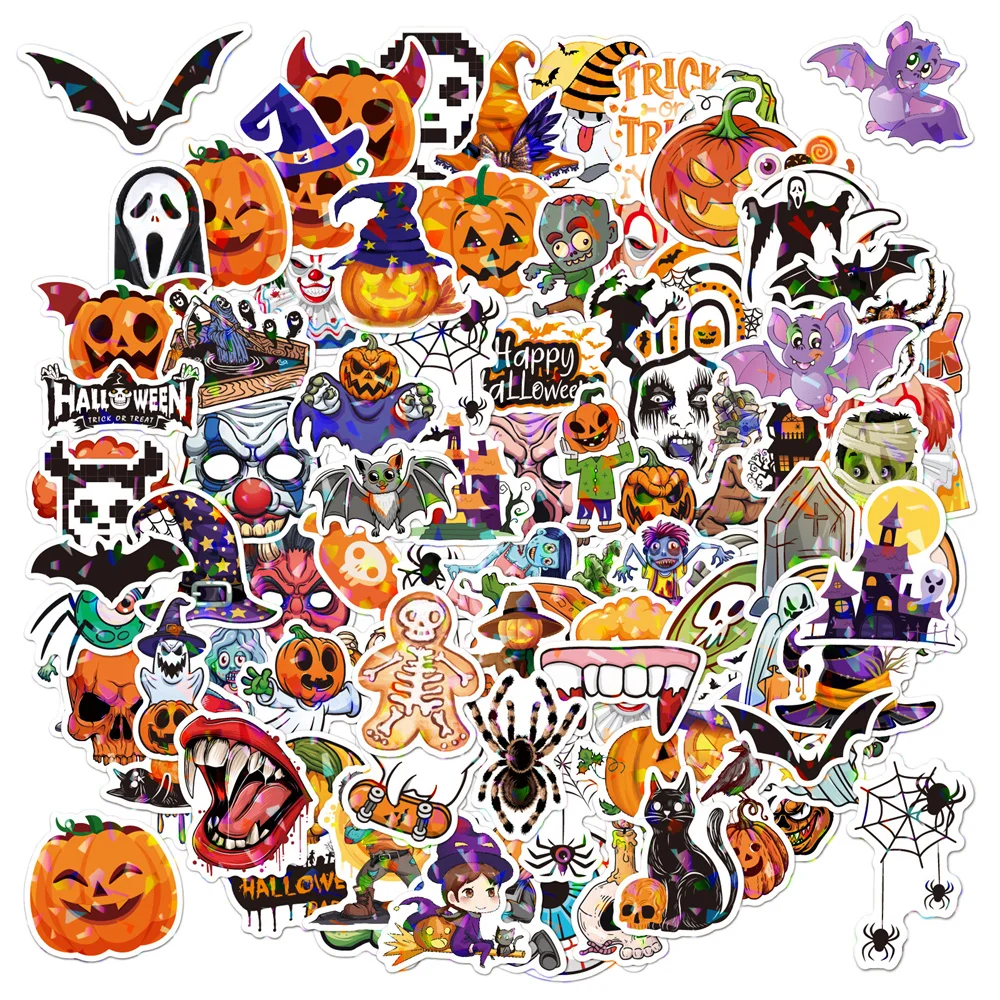 

10/30/50PCS New INS Halloween Stickers Cartoon Creative Anime iPad Computer Motorcycle Table Car Decoration Waterproof Wholesale