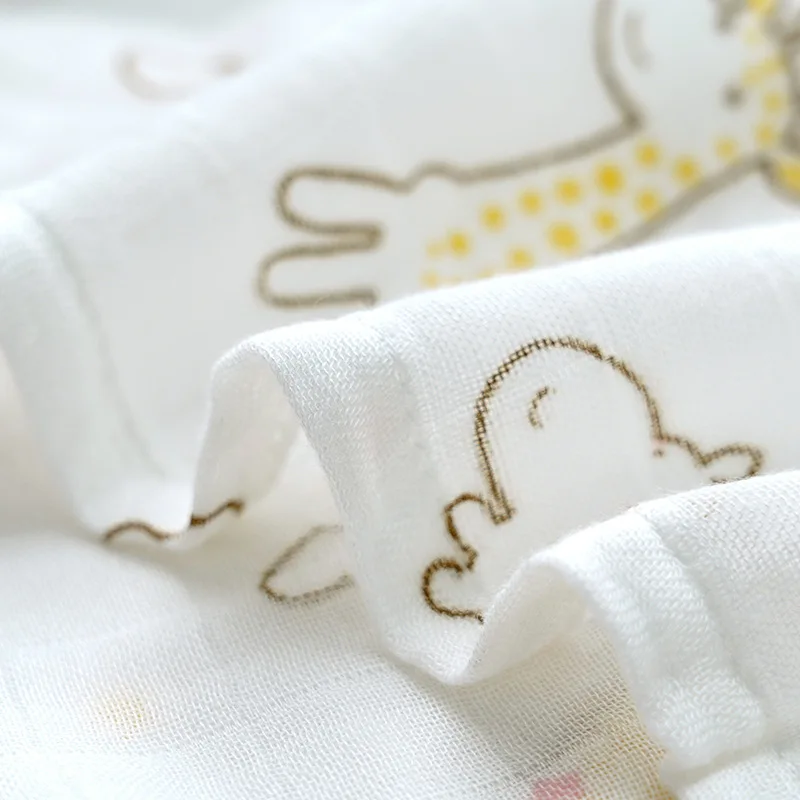 Newborn Swaddle Baby Blanket Two Layer Muslin Cotton 110*120cm Soft Newborn Bath Gauze Infant Wrap Sleepsack Stroller Cover 3