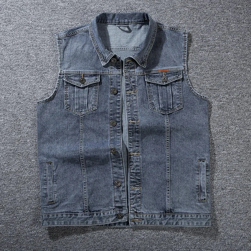 thumbnail image 1 of Chaleco vaquero clásico para hombre, chaqueta de talla grande, 7XL, 8XL, 6XL, primavera y otoño, moda urbana, holgado, ropa de marca para hombre de gran tamaño, 1 of 5