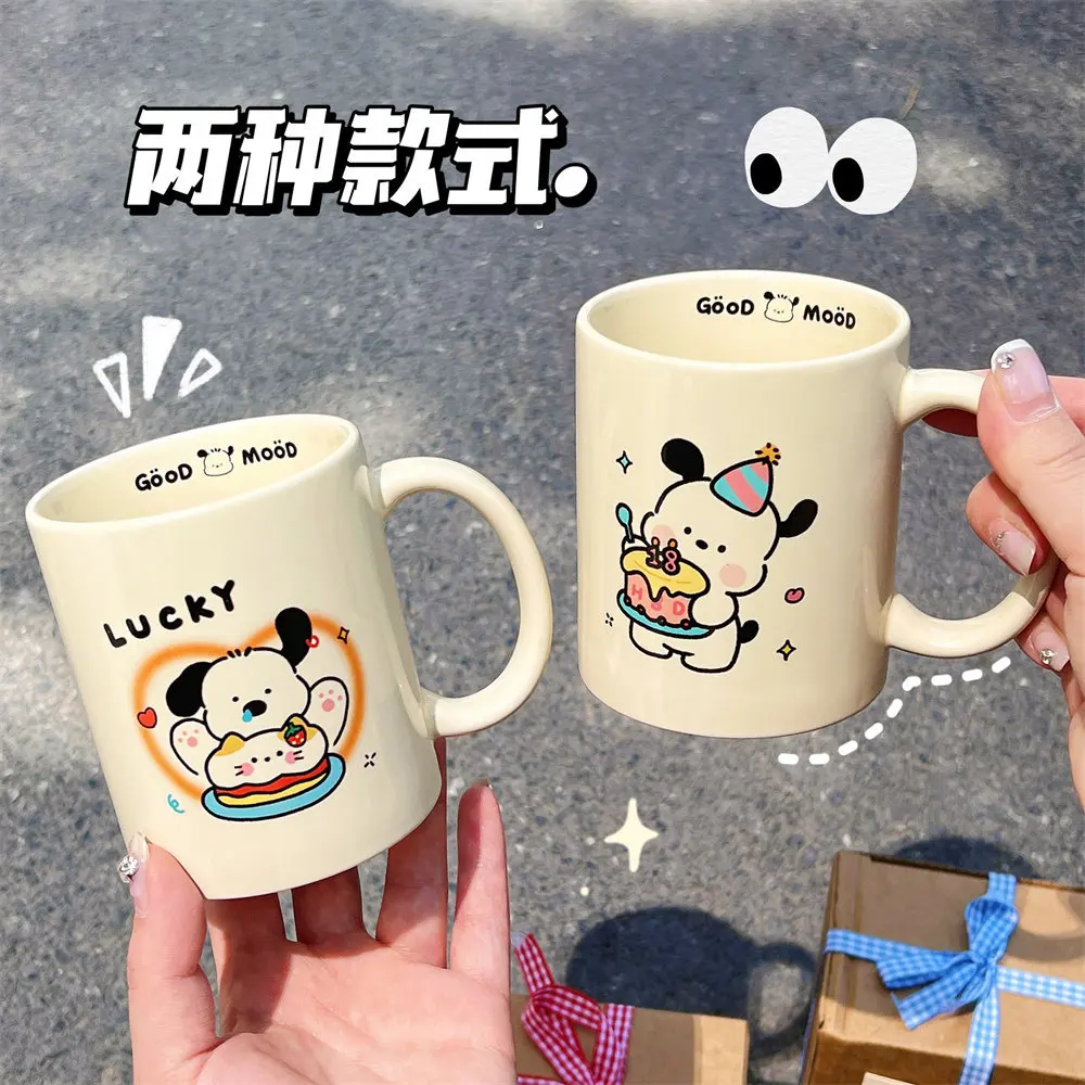 

340Ml Anime Sanrio Pochacco Ceramic Mug Kawaii Home Cute Originality Cartoon Shape Cup Milk Coffee Cup Water Mug Girls Gifts