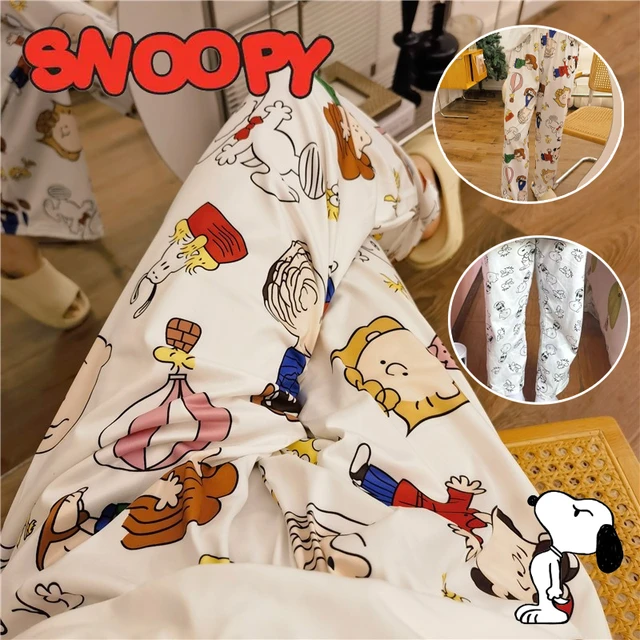 Snoopy Cartoon Pajama Pants Women Spring Autumn Casual Print Kawaii Pants  Cute Fashion Household Loose Comfortable Trousers - AliExpress