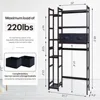 Over The Toilet Storage with Basket and Drawer, Bamboo Bathroom Organizer with Adjustable Shelf & Waterproof Feet Pad 3