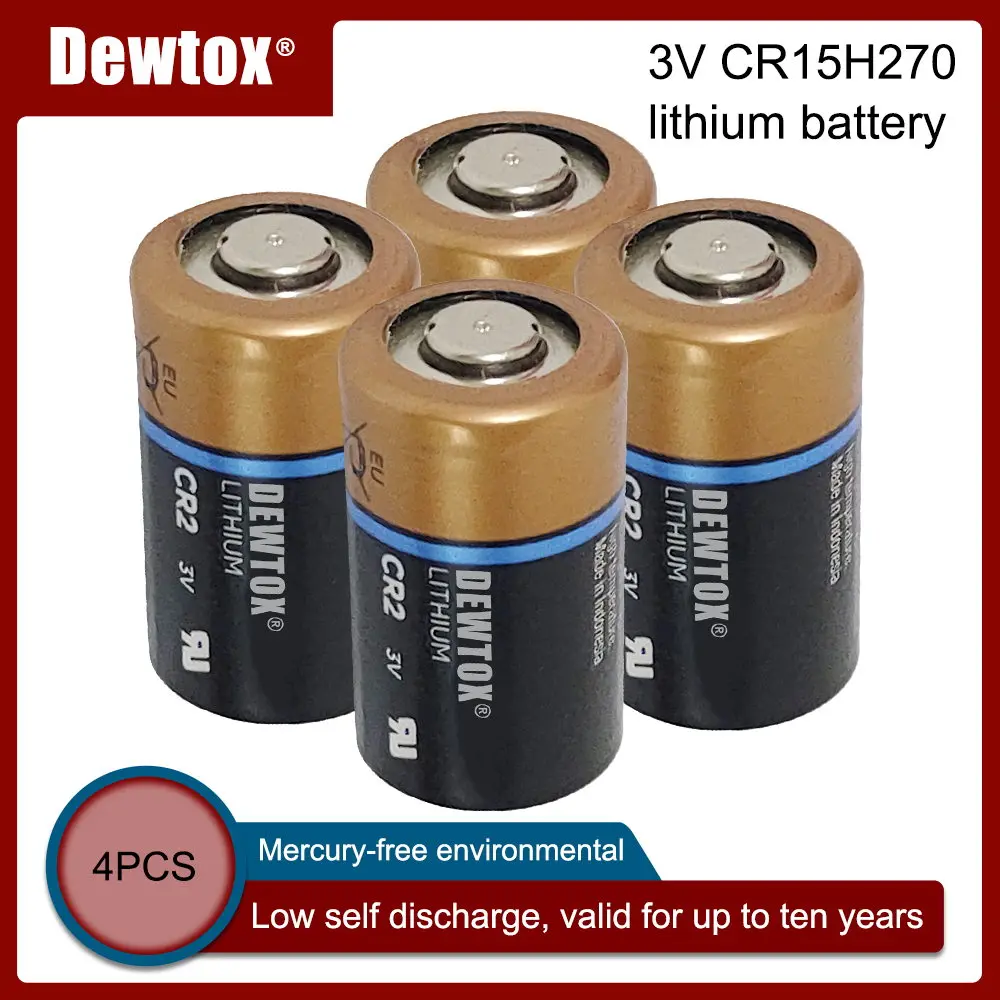 4 шт. DEWTOX CR2 3 в CR15H270 5046LC CR15270 KCR2 850 мАч литий-ионные батареи для камеры безопасности