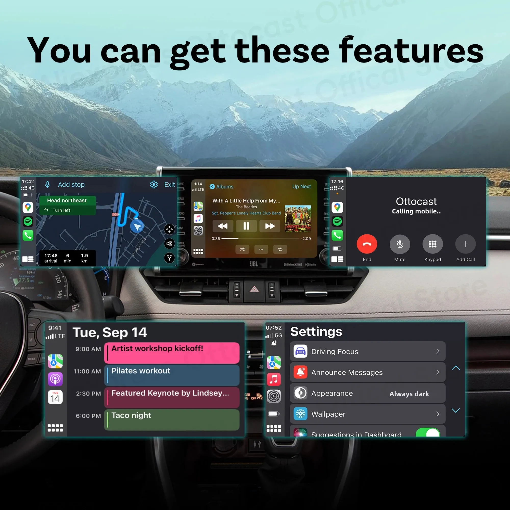 OTTOCAST Play2Video Express Wireless CarPlay Android Auto AI Box