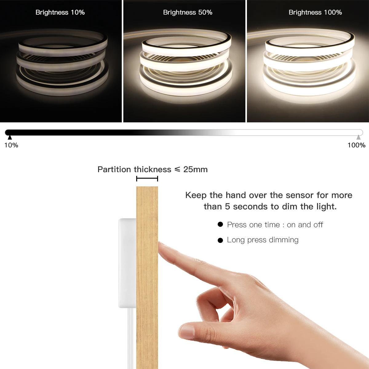 Kaufe Dimmbare LED Streifen Licht Touch Sensor Schalter LED Unter