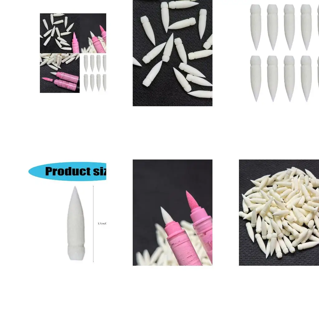 아크릴 마커 교체 가능 팁 1mm-4mm 라인 와이드용 10개 소프트 브러시 팁