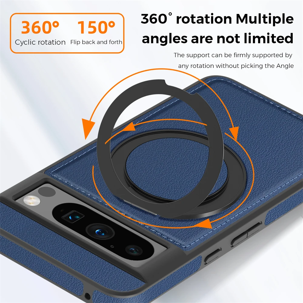 Enhanced Magnetic Fabric Case with Rotating Bracket and Wireless Charging Compatibility