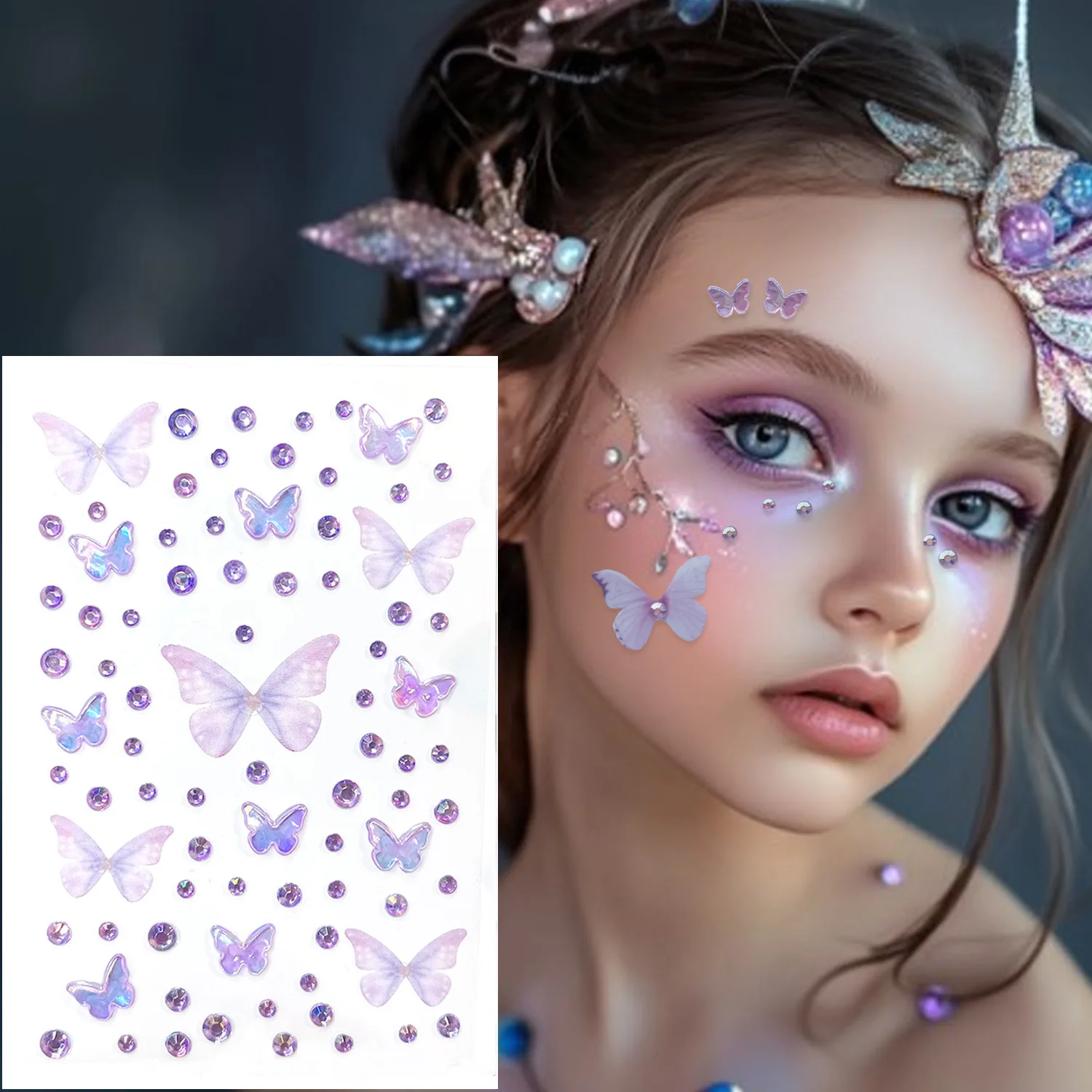 Sparkling Rhinestone Face Tattoo Stickers